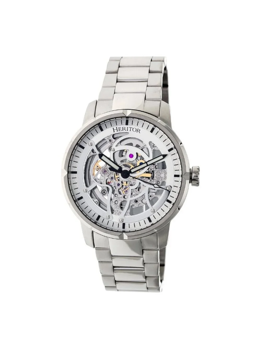 NWT Heritor Ryder Automatic Silver Skeleton Dial Men's Watch